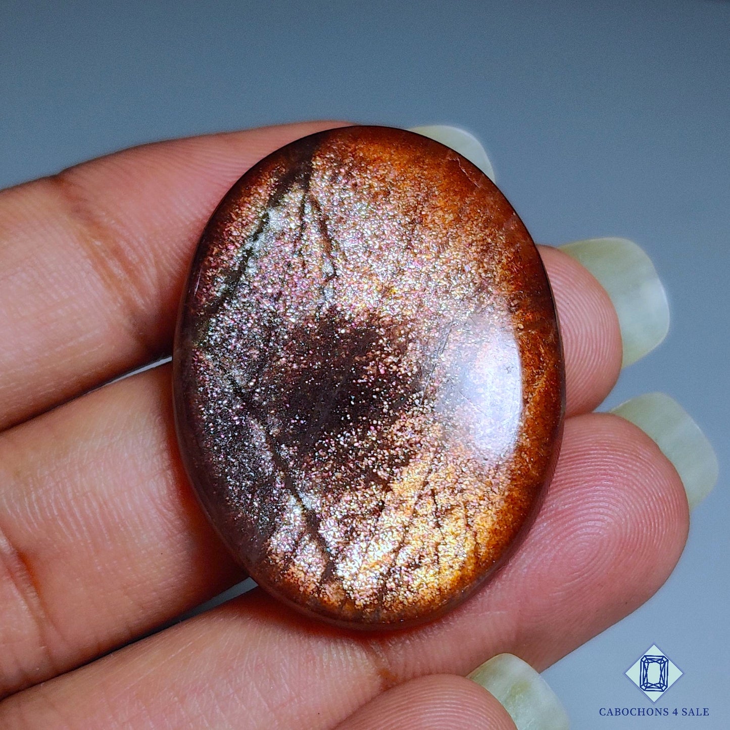 Purple Haze Sunstone From Africa Oval Cabochons 33*25*6mm
