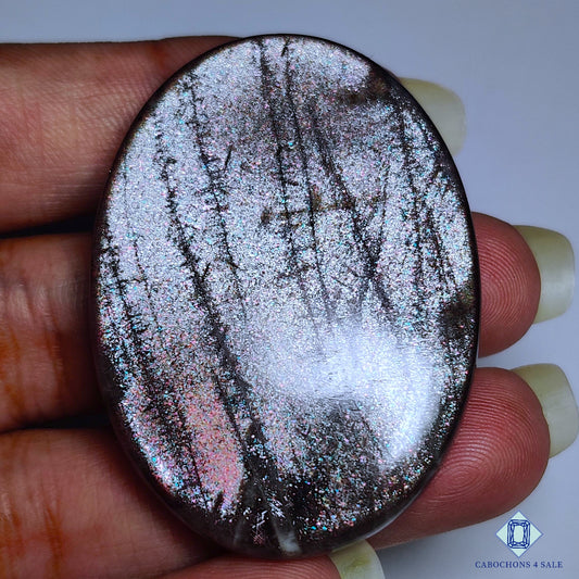 Purple Pink Sunstone Oval Cabochons 46*33*6mm