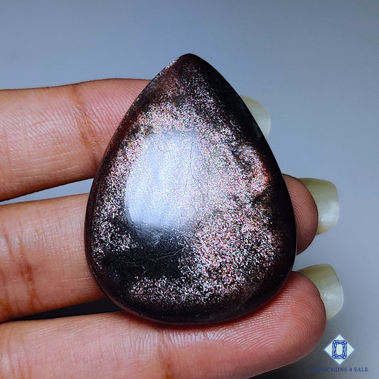 Cabujones de piedra solar Purple Haze en forma de pera de 39 x 30 x 7 mm