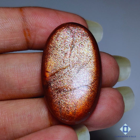 Rainbow Purple Haze Sunstone Oval Cabochons 34*19*6mm