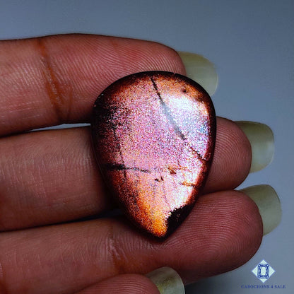 Piedra solar Purple Haze de Tanzania, cabujones de pera de 27 x 20 x 5 mm