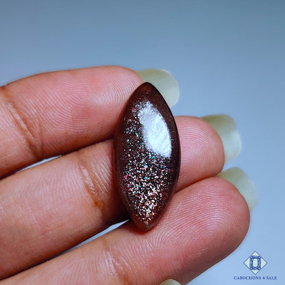 Cabujones de piedra solar color púrpura arcoíris Haze de 25 x 11 x 5 mm