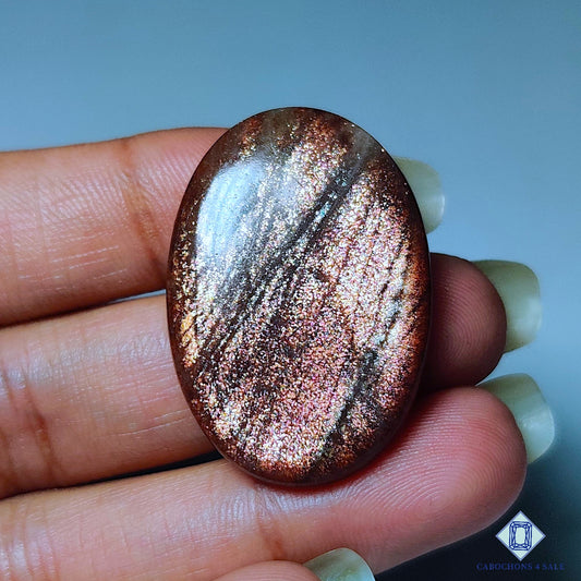 Purple Haze Sunstone From Africa Oval Cabochons 33*23*5mm
