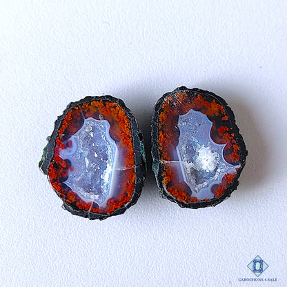 Tabasco Agate Pair Oval Pairs 18*14*5mm
