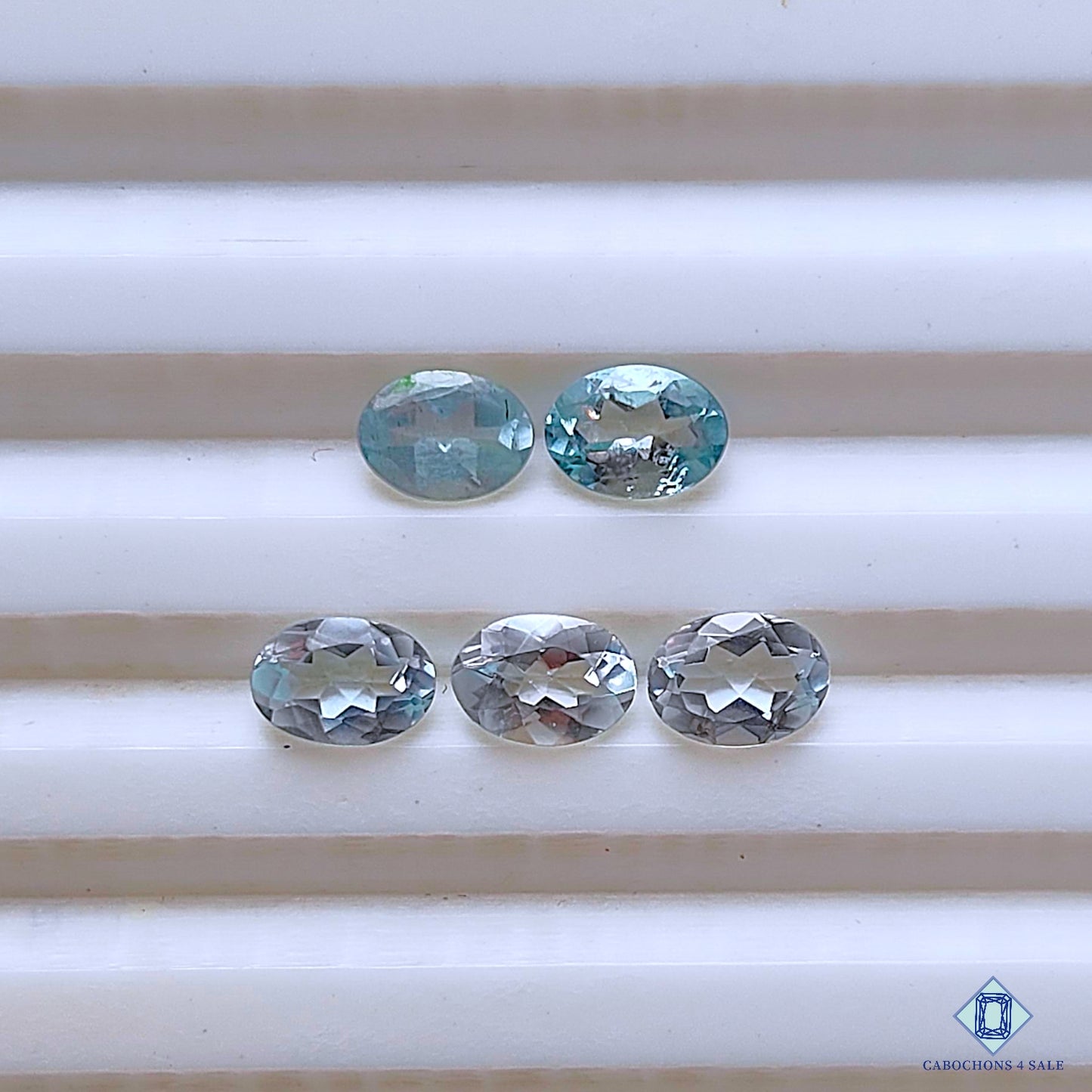 Aguamarina ovalada calibrada