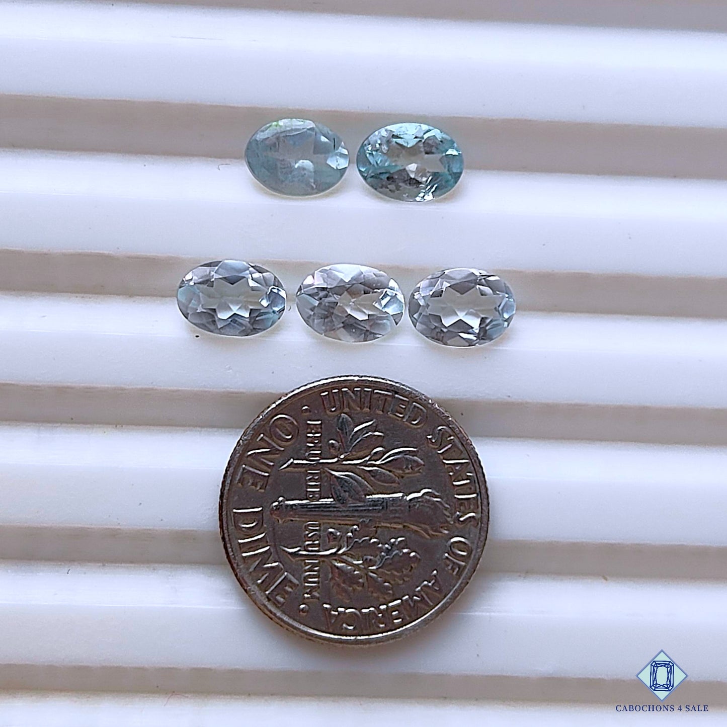 Aguamarina ovalada calibrada