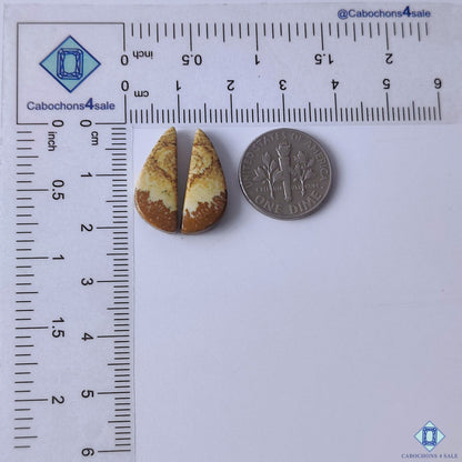 cabochons4sale, polished fancy picture jasper cabochons with warm earth tones, landscape-like patterns and natural gemstone texture held between fingers