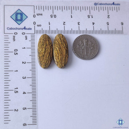cabochons4sale, scenic brown picture jasper oval cabochons showing flowing landscape patterns, earthy layers and natural stone beauty held between fingers