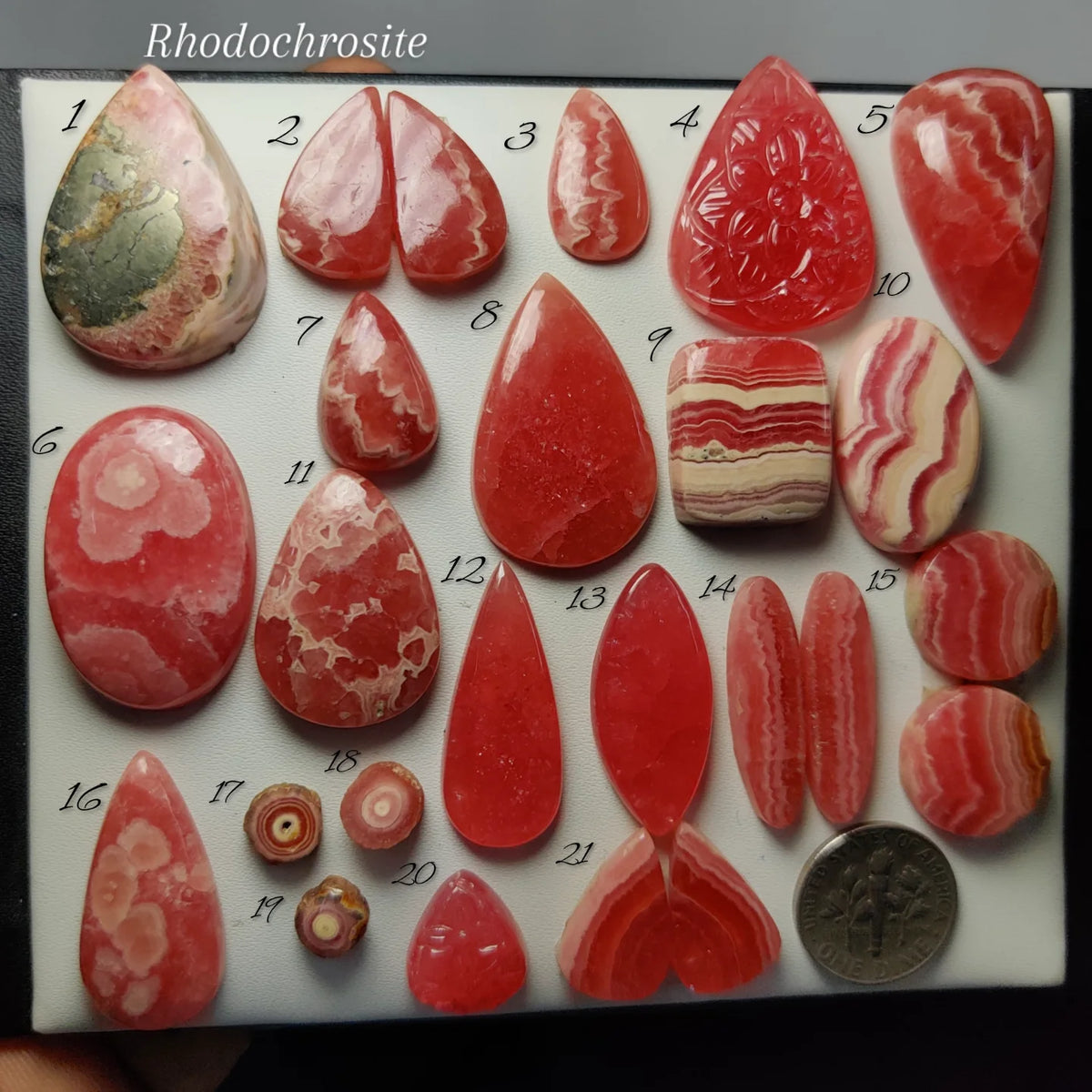 Natural Rhodochrosite Gemstone Cabochon | Luxurious Rose Pink Bands with Distinctive Natural Pattern for Jewelry Making
