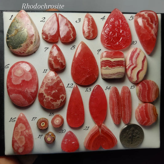 Natural Rhodochrosite Gemstone Cabochon | Luxurious Rose Pink Bands with Distinctive Natural Pattern for Jewelry Making