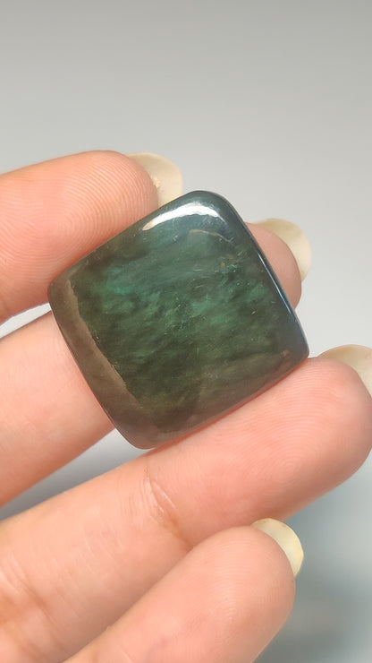 Velvet Obsidian ( Picture click under the lamp ) Fancy Cabochons 24x22x4mm