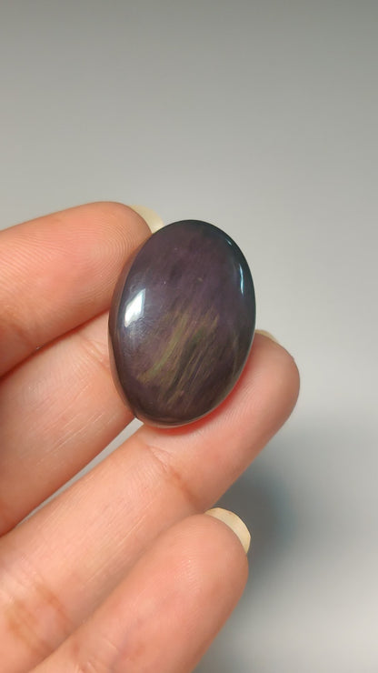 Velvet Obsidian ( Picture click under the lamp ) Oval Cabochons 27x19x6mm